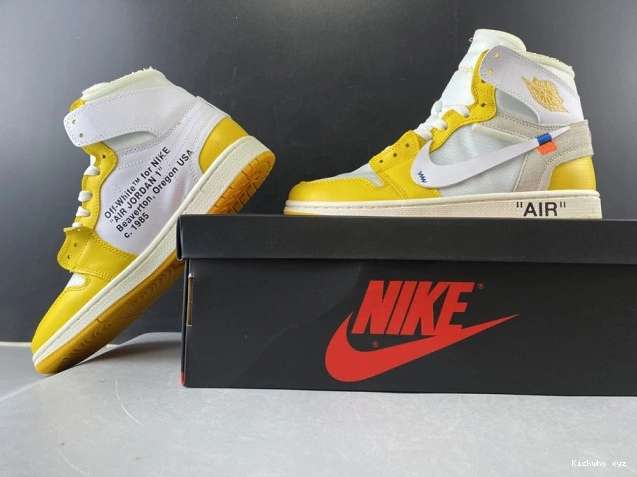 1 NRG AQ0818-149 Yellow-Cone Powder Off-White Dark Jordan x Air White 0816